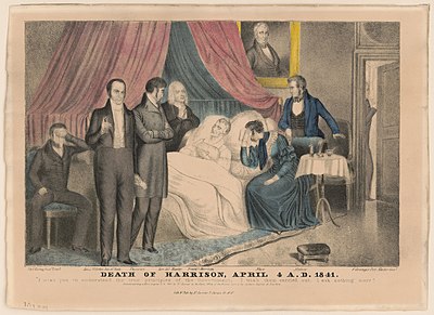 Which president did Harrison defeat in the 1840 presidential election?