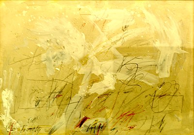 Twombly’s art generally has a background of?