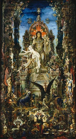 What type of subjects did Moreau often depict as archetypical symbolist figures?