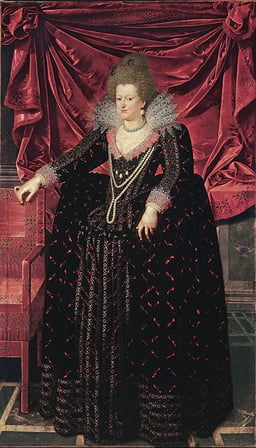 How many years Marie de' Medici spent as a widow before her death?