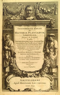What is the title of one of Theophrastus' surviving botanical works?