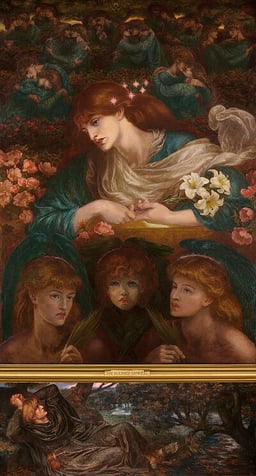Rossetti's art is known for its blend of what two characteristics?