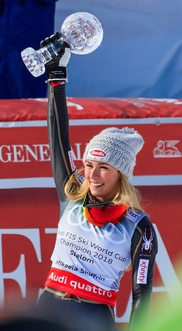 How many times has Shiffrin won the World Cup discipline title in slalom?