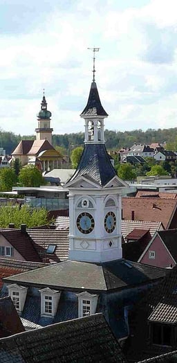 What is the 2nd largest town in the Government Region of Stuttgart by area?