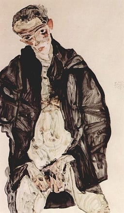 What year did Schiele have his first solo exhibition?