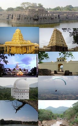 Which famous temple is located in Vellore?