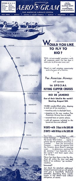 What was Pan Am's first scheduled route?