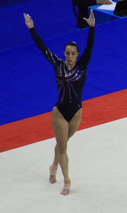 How many times is she overall a European Champion on floor exercise?