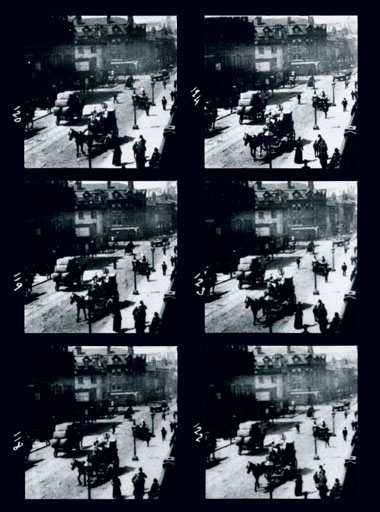 What year were the first public results of Edison workers' experiments with capturing moving images shown?