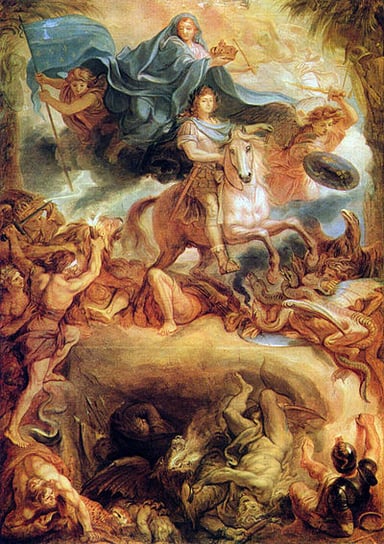 What type of painting features prominently in Le Brun's work?