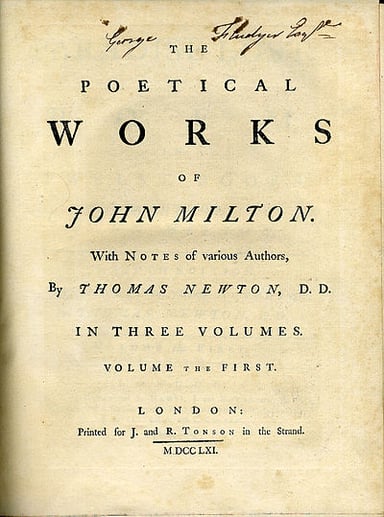 What is John Milton's most famous work?