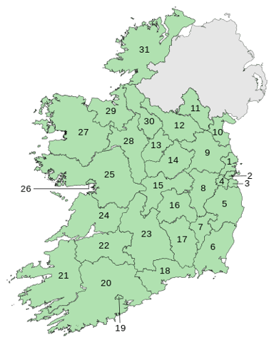 What is the size of Republic Of Ireland?