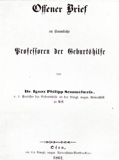 What did Semmelweis allegedly suffer from in 1865?