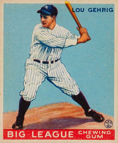 What was Lou Gehrig's career slugging average?