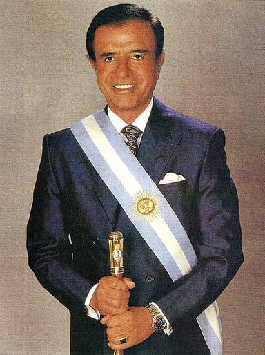 For how many years was Menem President of the Justicialist Party?