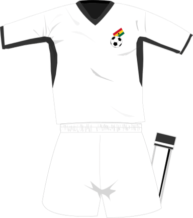 What is the primary color of the Ghana national football team's home jersey?