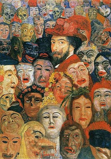 Who took the photograph of James Ensor in front of "Entry of Christ into Brussels"?