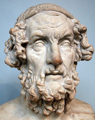 What is the name of the blind poet who is said to have authored the Iliad and the Odyssey?