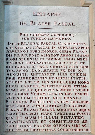 In which city was Blaise Pascal born?