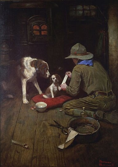 Rockwell's artwork often included depictions of?