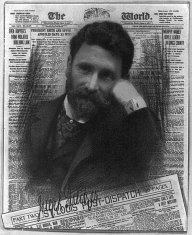 Who was Joseph Pulitzer's main rival in the newspaper industry?