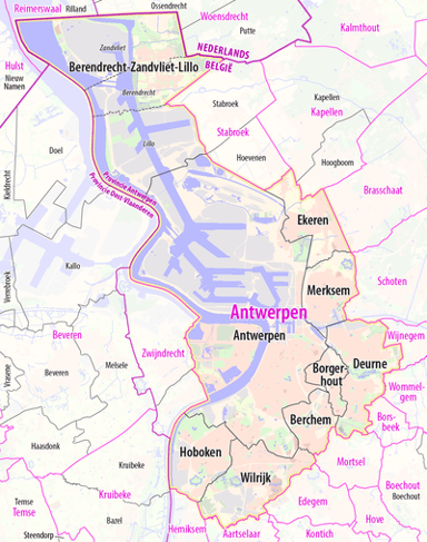 What is the elevation above sea level of Antwerp?