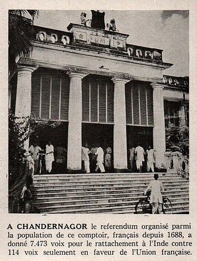 Which French establishment was housed in Chandannagar?
