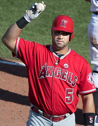How many times has Albert Pujols led the National League in home runs?
