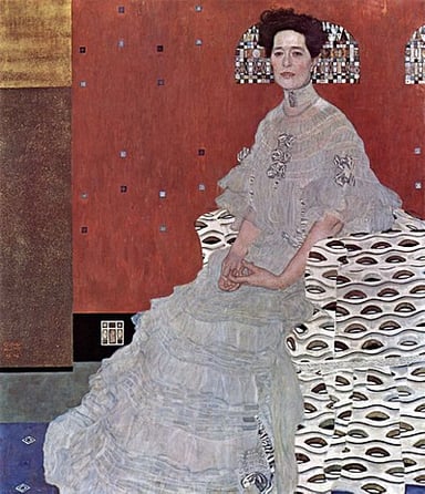Who did Gustav Klimt paint besides allegorical figures in his works?