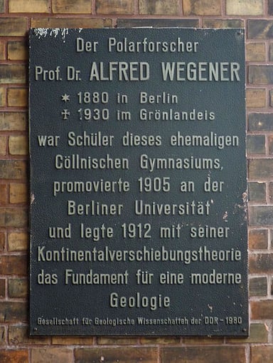 When did Alfred Wegener pass away?