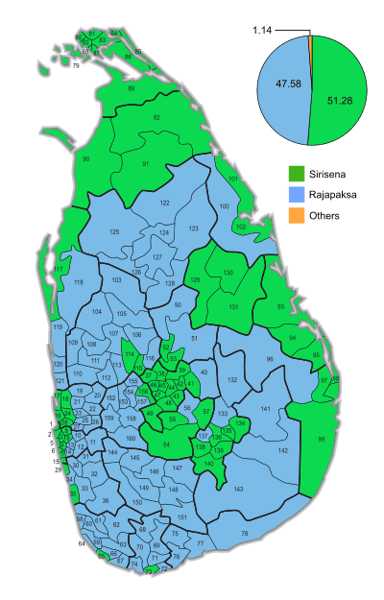 Which district has Mahinda Rajapaksa represented as an MP since 2015?