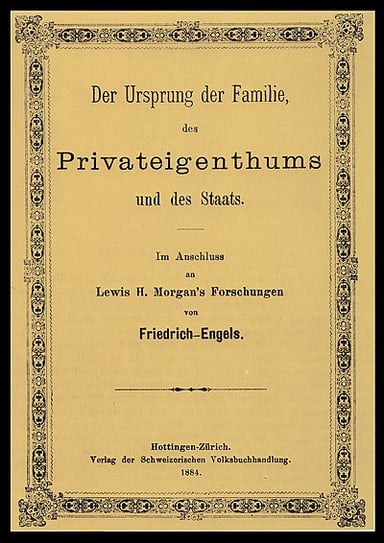 In which year did Engels publish The Origin of the Family, Private Property and the State?