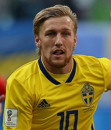 How many times has Emil Forsberg been voted the Swedish Midfielder of the Year?