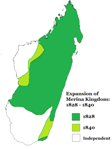 What was the population of Madagascar in 1833?