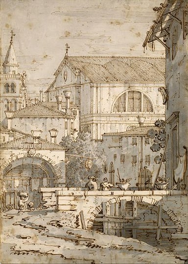 What is an example of a capriccio by Canaletto?