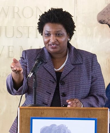 Stacey Abrams's work in voter turnout had a significant impact on which presidential election?