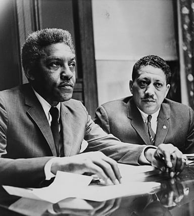 Name the civil rights activist Bayard Rustin worked with to press for an end to racial discrimination in employment?