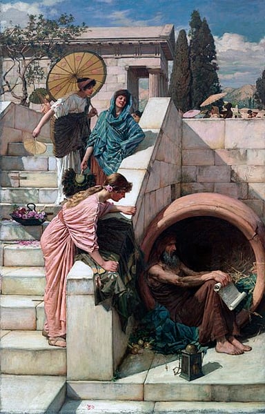 By what method did Diogenes earn a living?