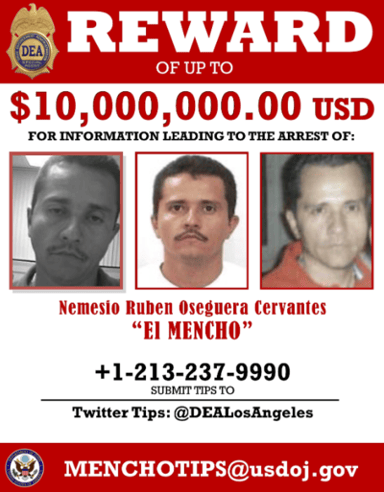 El Mencho is considered the most-wanted person in Mexico and one of the most-wanted by whom?