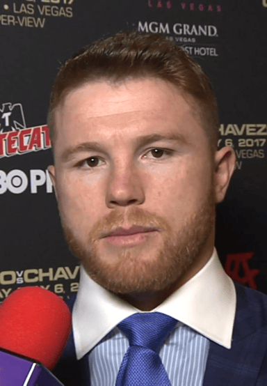 Who did Canelo Álvarez defeat to win his first world title?