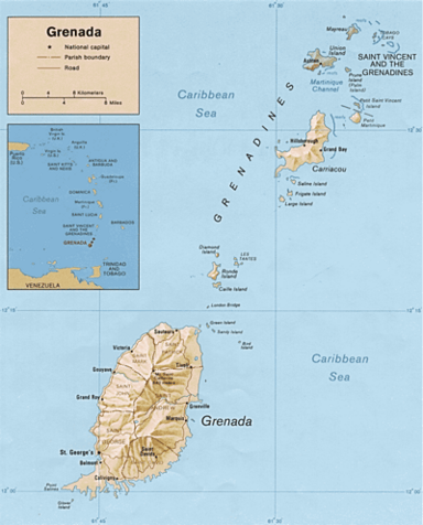 What is the size of Grenada?
