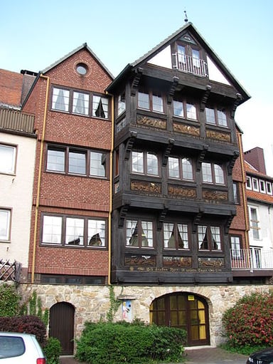 What is the name of the famous half-timbered house in Hildesheim's market square?