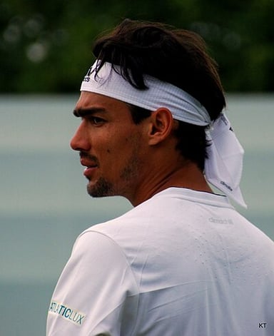Who was Fognini's first top 10 scalp?