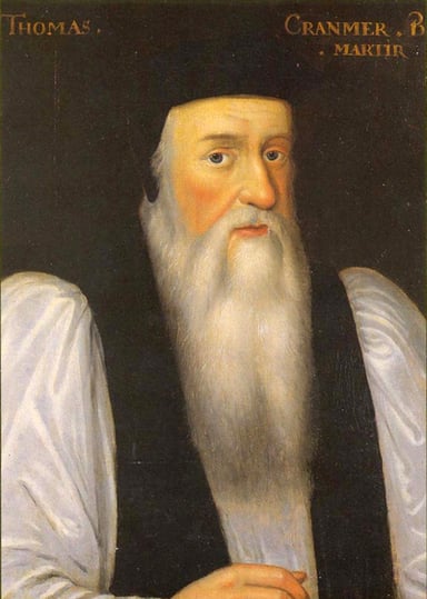 Which publication contains the Thirty-Nine Articles, an Anglican statement of faith derived from Thomas Cranmer's work?
