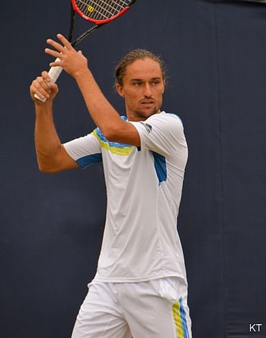 Who did Dolgopolov defeat to win his first ATP title?
