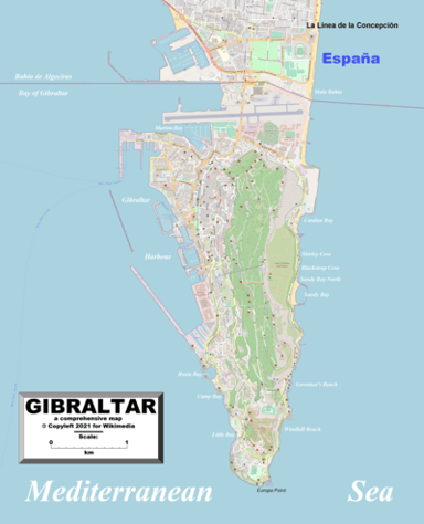 What was the population of Gibraltar in 2020?