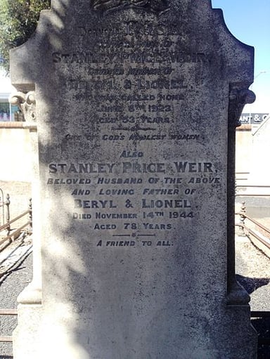 What was Stanley Price Weir's rank upon retirement?
