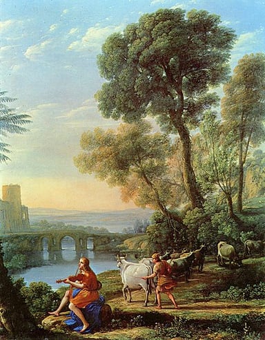 When was Claude Lorrain established as the leading landscapist in Italy?