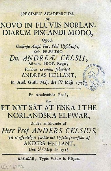 Is there any monument or statue in honor of Anders Celsius?