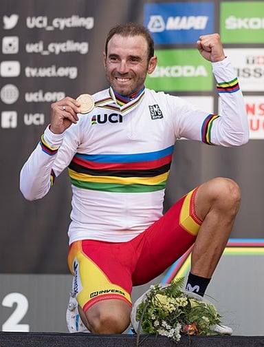 How many times did Alejandro Valverde win the road race in the World Championships?